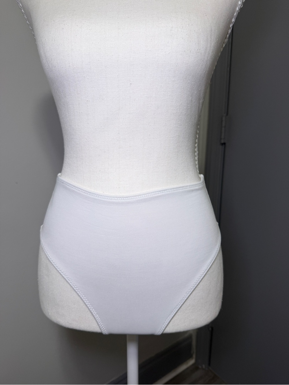 PINK Victoria's Secret White Bikini Bottoms with Metal Logo